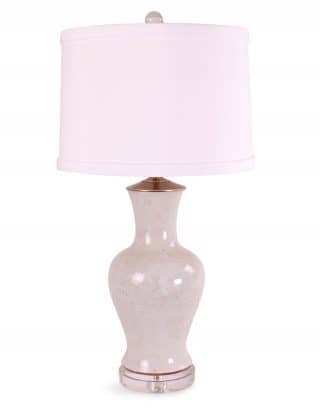 30″ Beige Crackle Vase Lamp