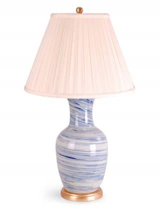 31″ Light Blue Swirl Lamp