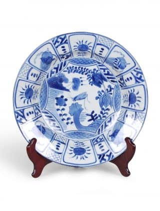 10″ Blue and White Plate