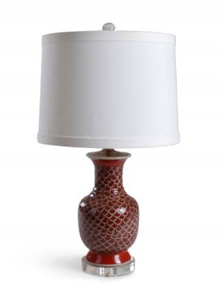26″ Round Red Fish Scale Lamp