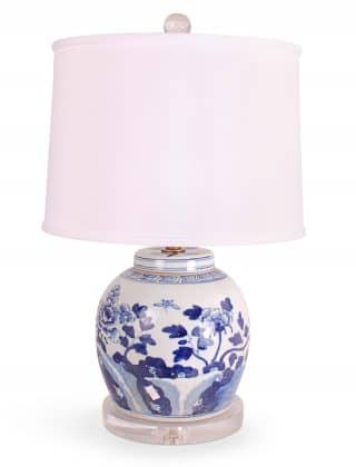 21″ Blue and White Jar Lamp
