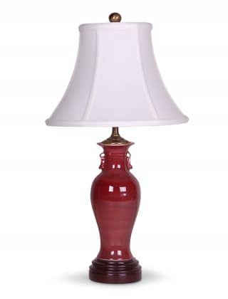 22″ Small Oxblood Vase Lamp
