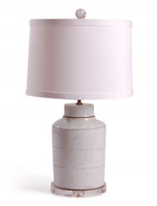 26″ Three-Banded Antique White Tea Caddie Lamp