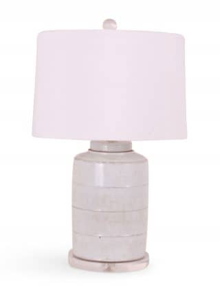 27″ Four-Banded Antique White Tea Caddie Lamp