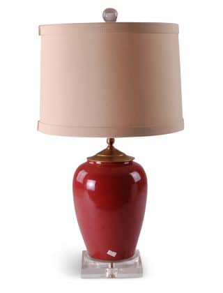 24″ Oxblood Vase Lamp