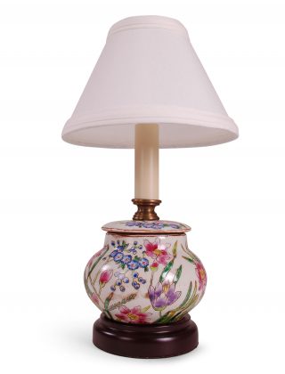 13″ Spring Floral Mini Lamp, No Shade