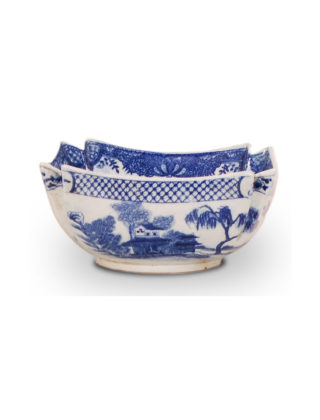 10″ Blue and White Square Bowl