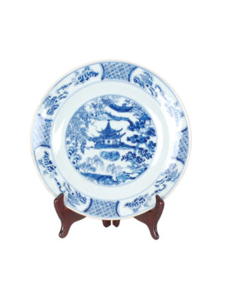 10″ Blue and White Canton Plate