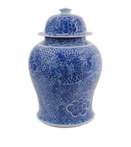 18.5" Blue and White Phoenix Jar