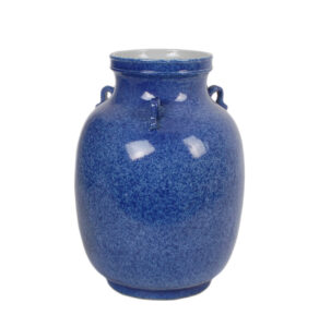 12" Mottled Blue Urn with Handles