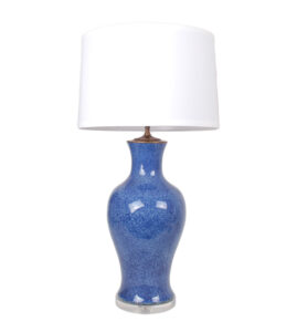 30" Mottled Blue Guanyin Vase Lamp on Acrylic Base