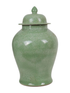 19" Mottled Green Ginger Jar