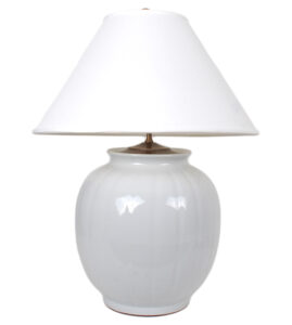 30" Fluted Vase Lamp in Antique White, No Base