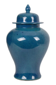 18" Blue and Turquoise Dappled Ginger Jar