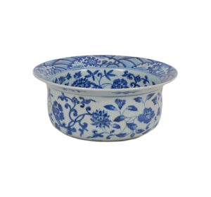 10.75" Blue and White Floral Bowl