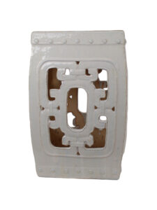 20" Square Carved Garden Seat in Antique White