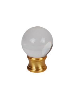 1.5″ Crystal Finial with Gold Base