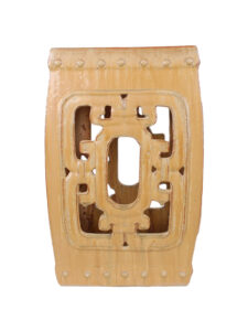 20" Square Carved Garden Seat in Butter Yellow