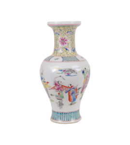 17.5" Multicolored Figures Vase