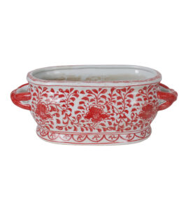 18.5" Red Floral Footbath