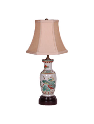 18″ Multicolored Crackle Peacock Vase Lamp