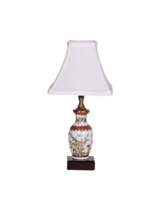 14″ Multicolored & Gold Floral Mini Vase Lamp
